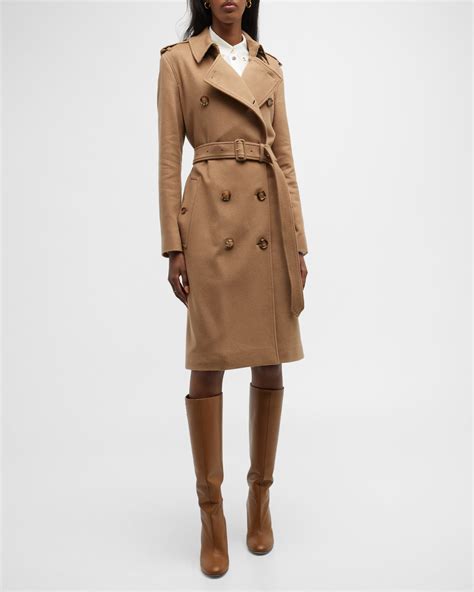 burberry kensington double-breast wool & cashmere trench coat|Burberry kensington raincoat.